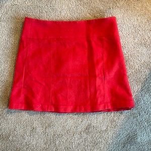 Jcrew red wool skirt